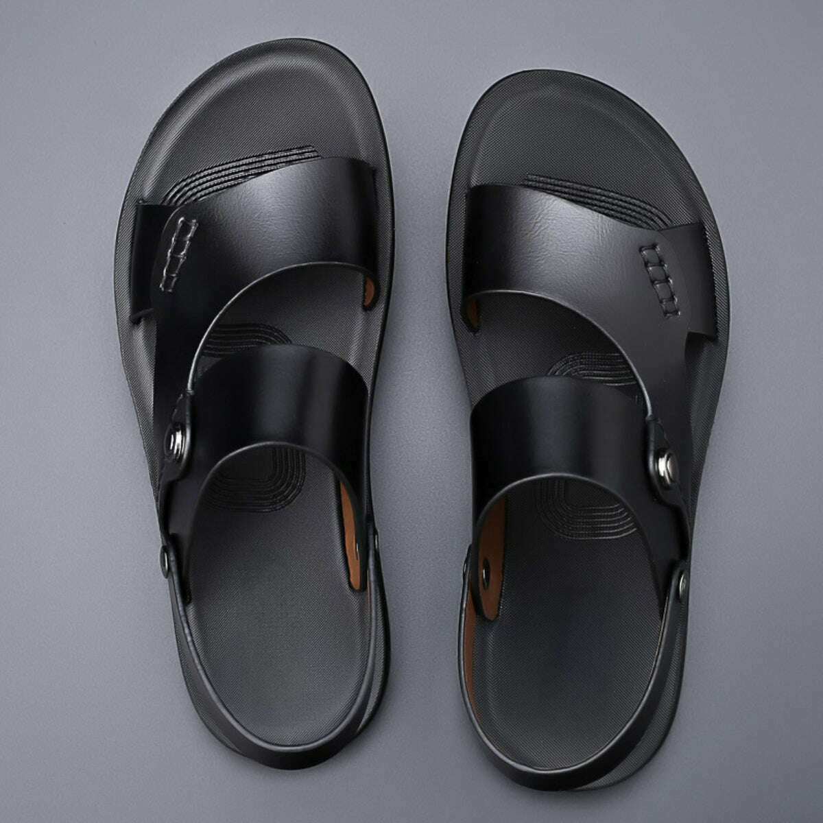 Unisex Marlow Leather Sandals Black