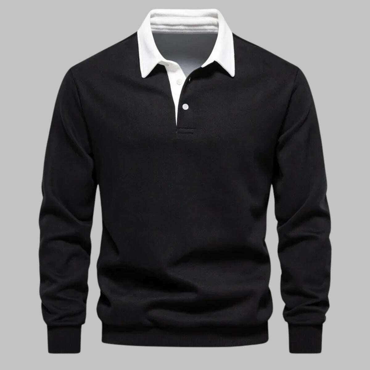 Mens Andrew Collins Polo Collar Sweater Black