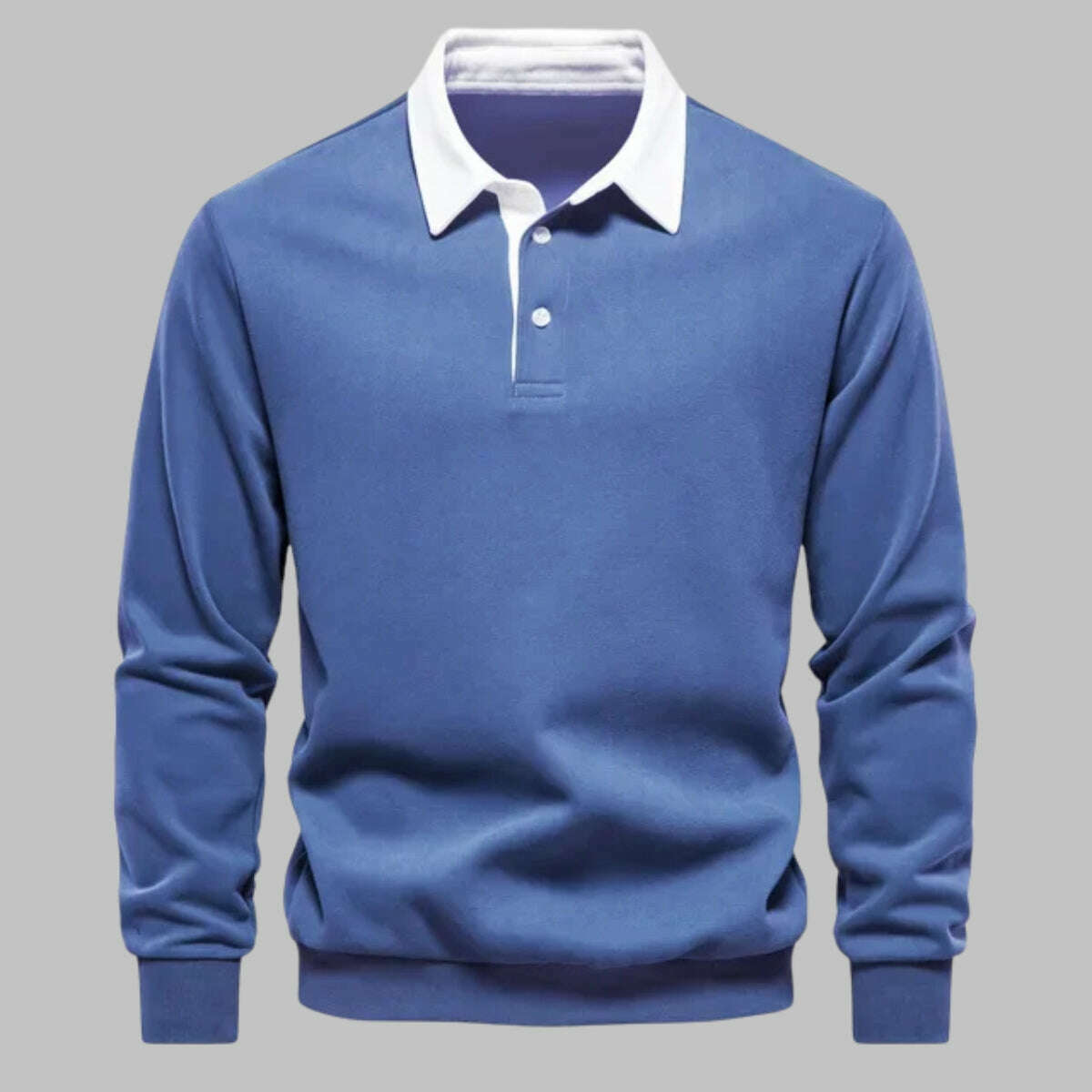 Mens Andrew Collins Polo Collar Sweater Blue