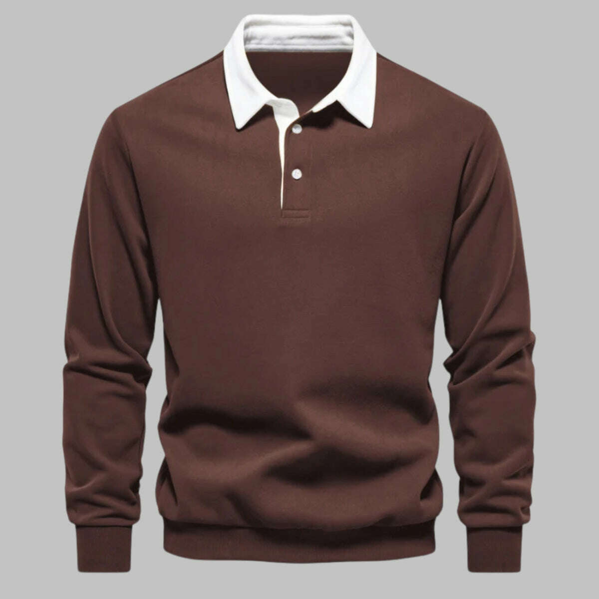 Mens Andrew Collins Polo Collar Sweater Brown