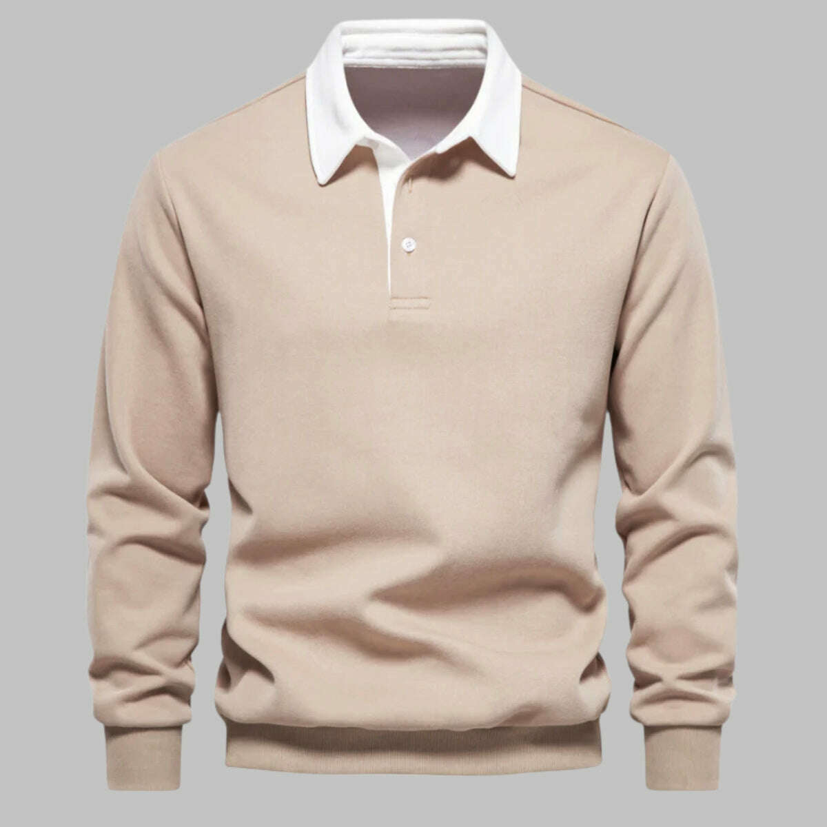 Mens Andrew Collins Polo Collar Sweater Beige