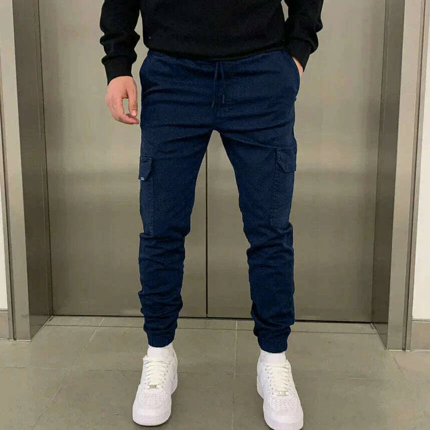 Men’s Cargo Jogger Pants – Olympus Style Navy