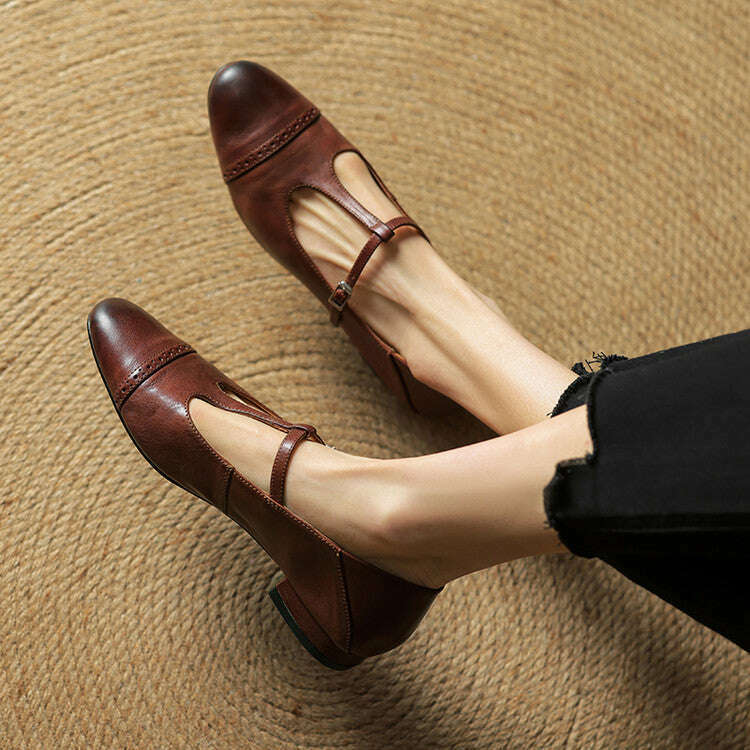 Womens Graneth Genuine Leather Flats