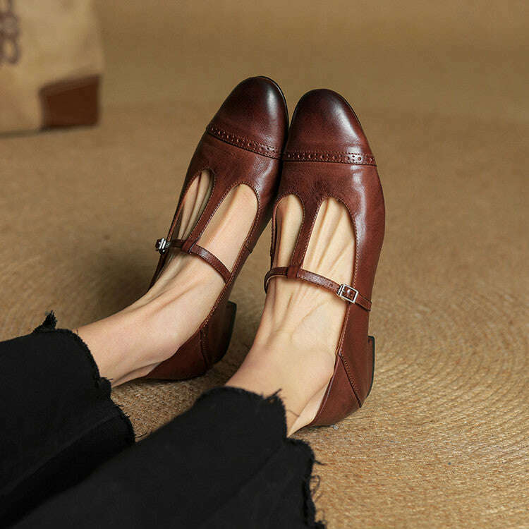 Womens Graneth Genuine Leather Flats