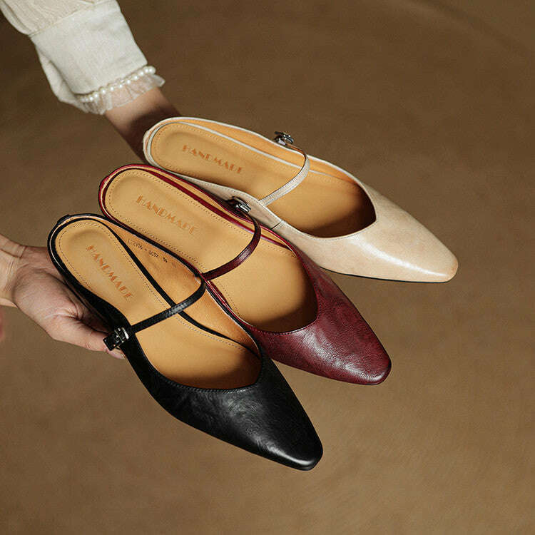 Womens Orella Genuine Leather Mules
