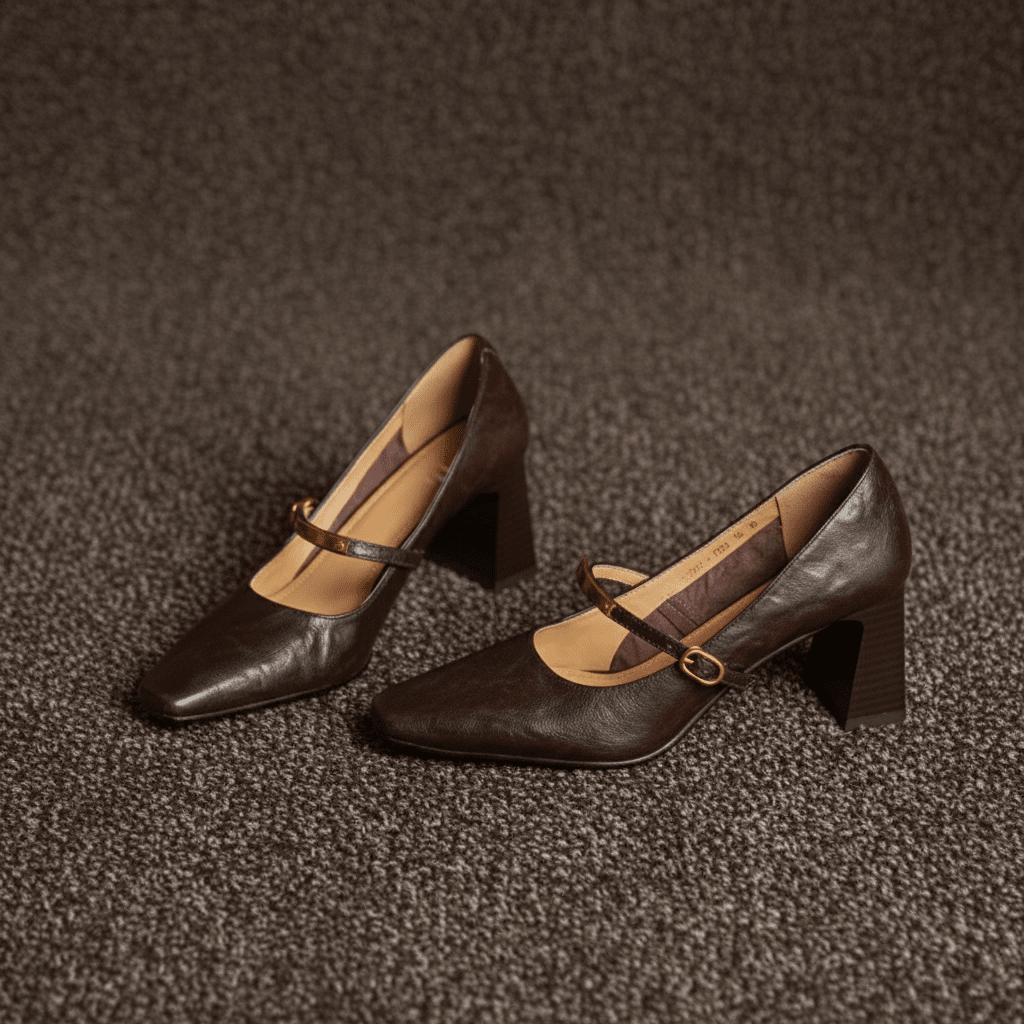 Womens Auria Genuine Leather Heels Brown