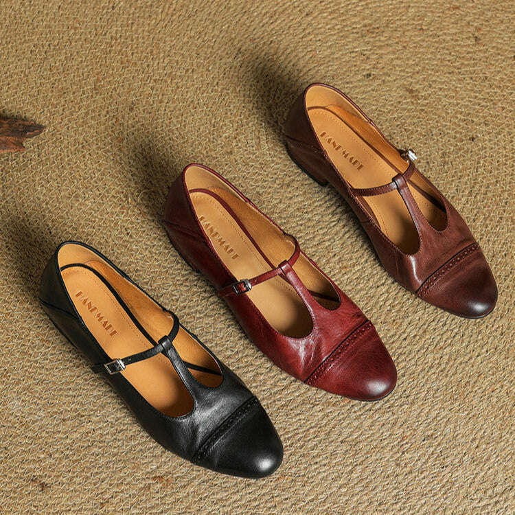 Womens Graneth Genuine Leather Flats
