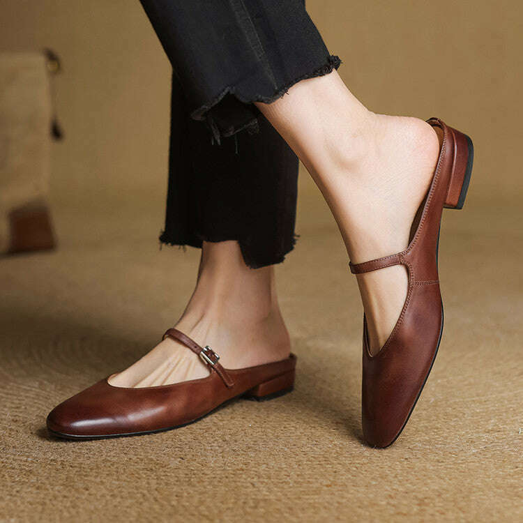 Womens Merisa Genuine Leather Mules