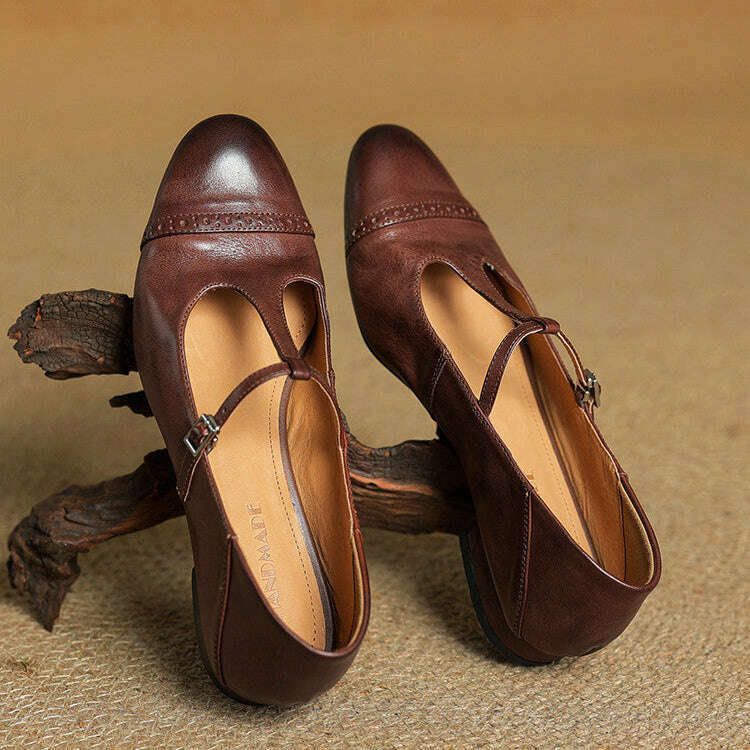 Womens Graneth Genuine Leather Flats