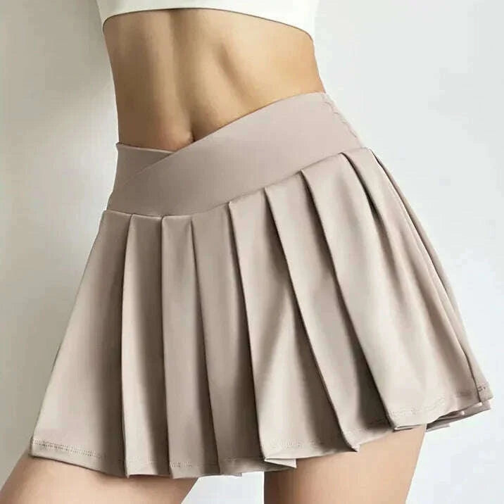 Women’s Pleated Midi Skirt – Vani Style Beige