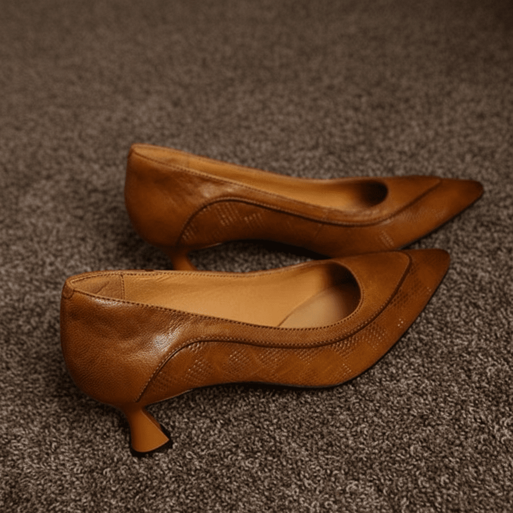 Womens Belle Genuine Leather Heels Brown