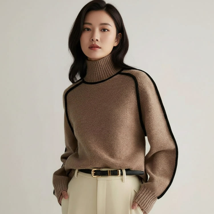 Womens Elano Turtleneck Sweater Coffee