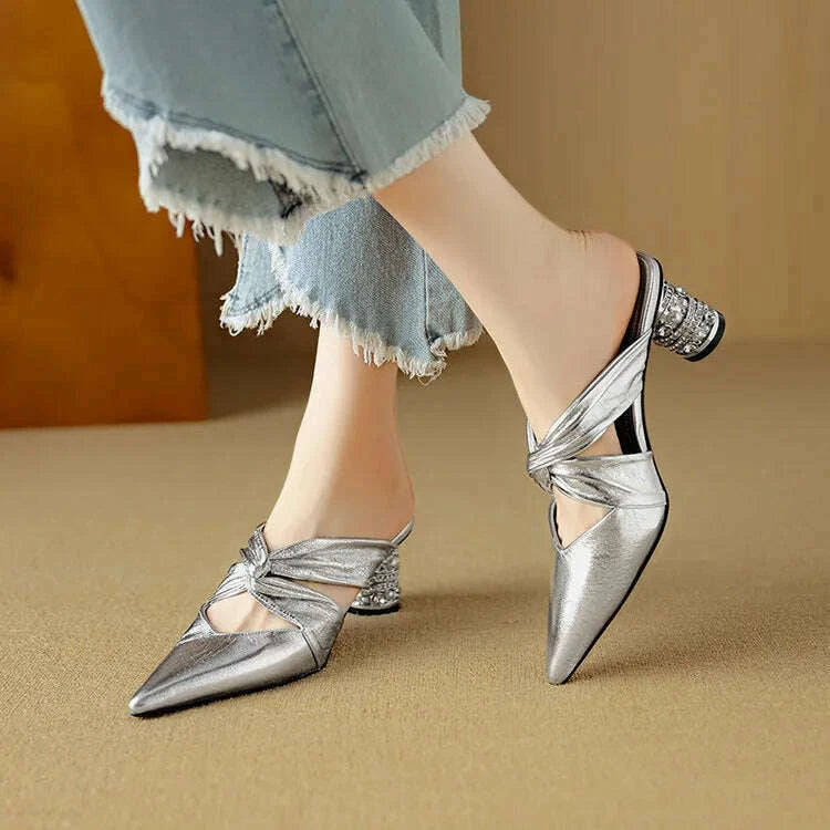 Womens Glore Heels Silver
