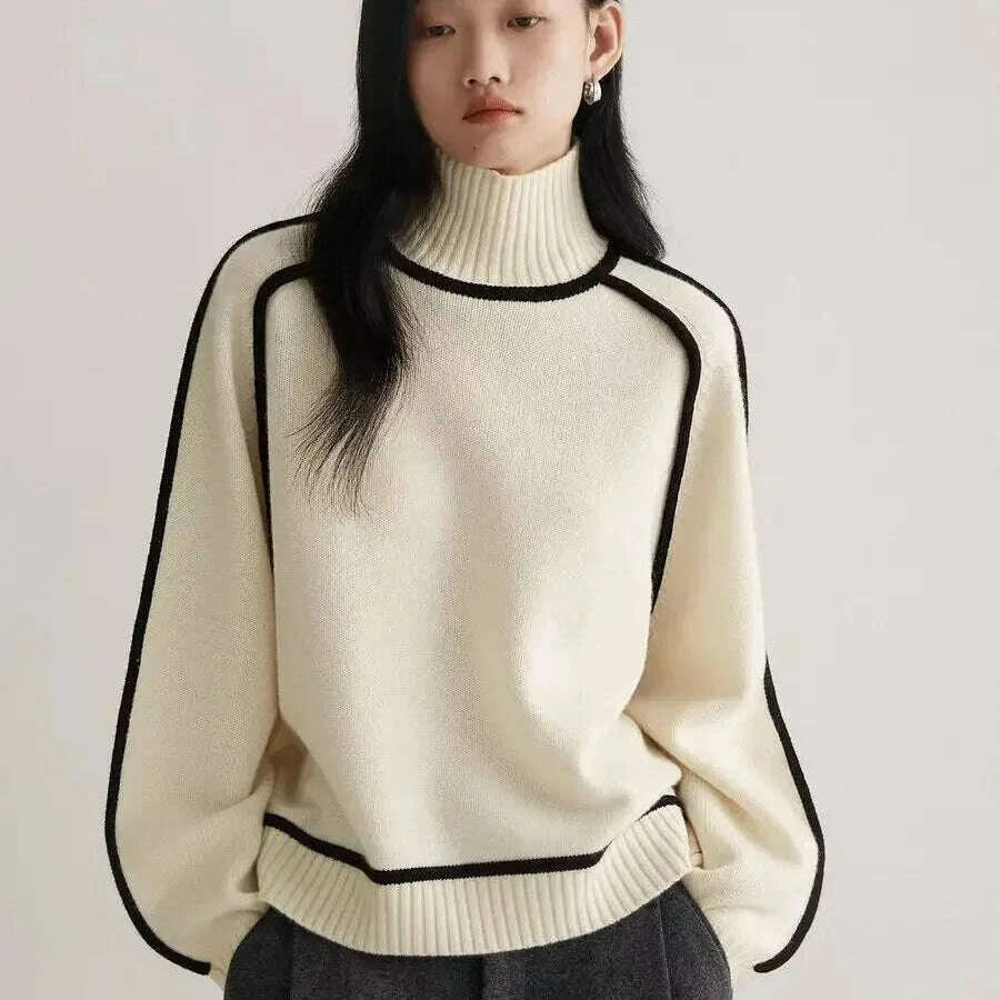 Womens Elano Turtleneck Sweater Cream