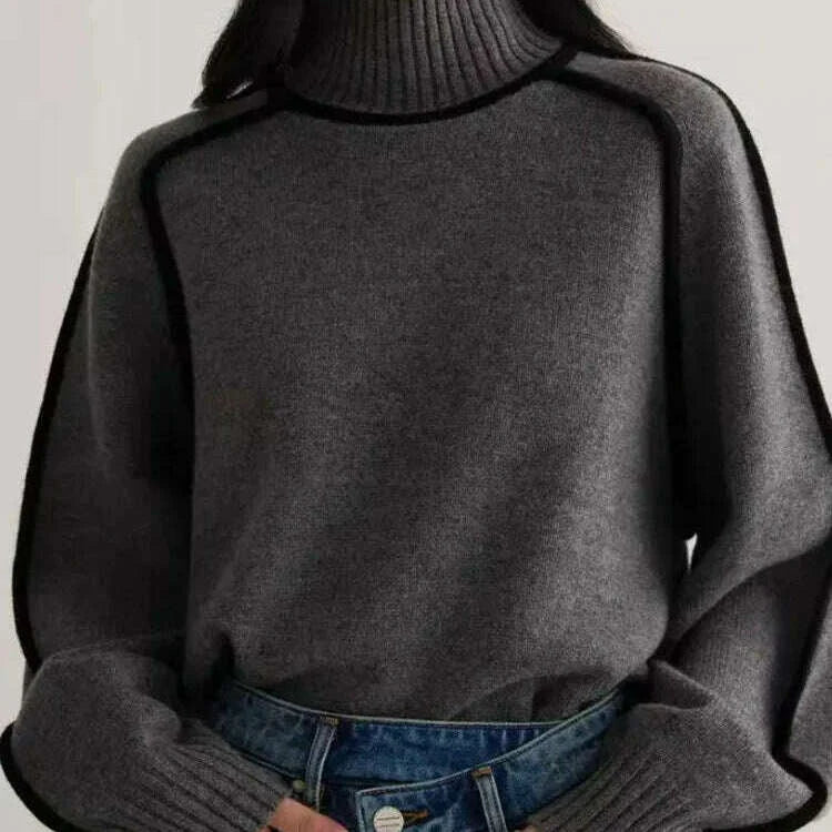 Womens Elano Turtleneck Sweater Gray