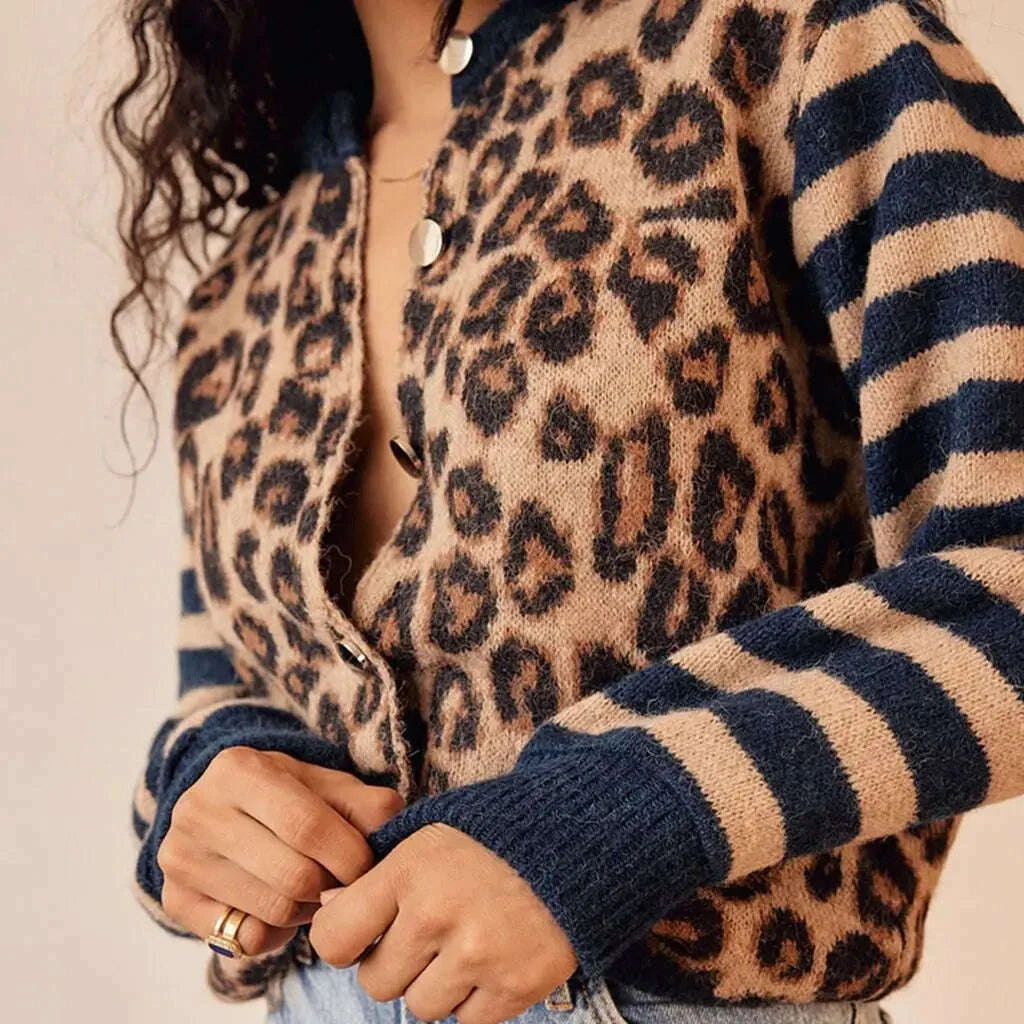 Womens Ferocia Leopard Sweater Blue