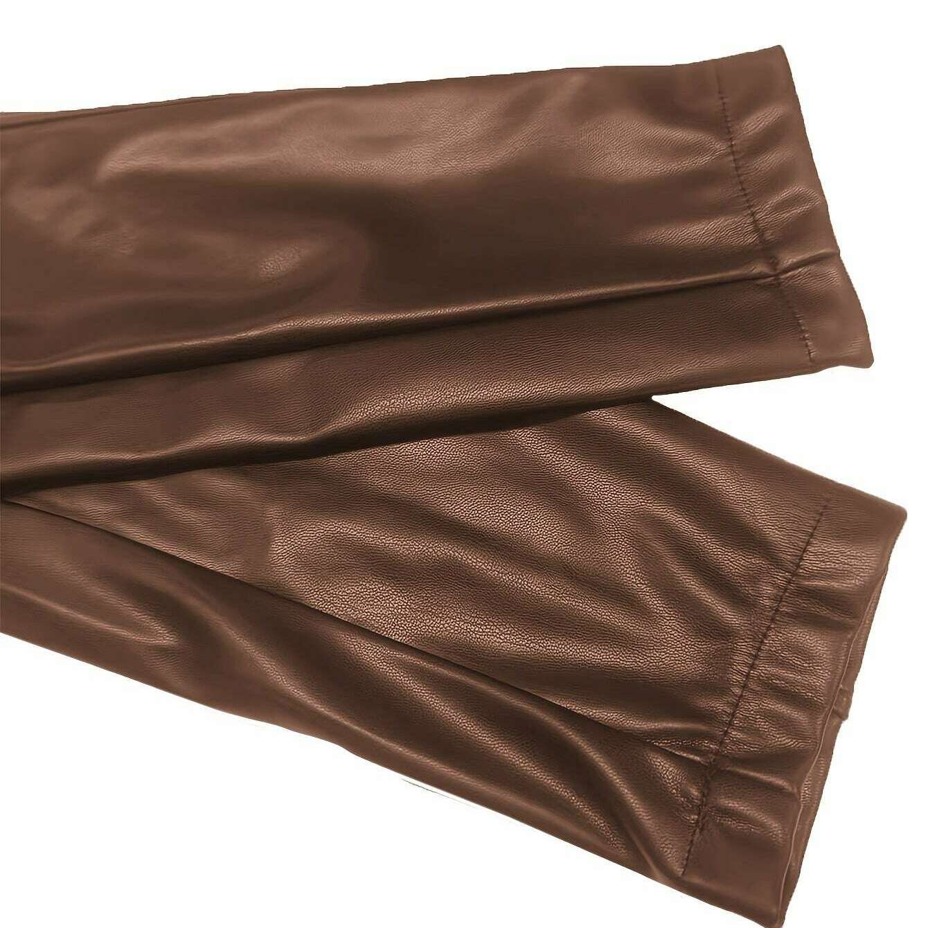 Womens Elegant Black PU Jacket – Chic Fall/Winter Style