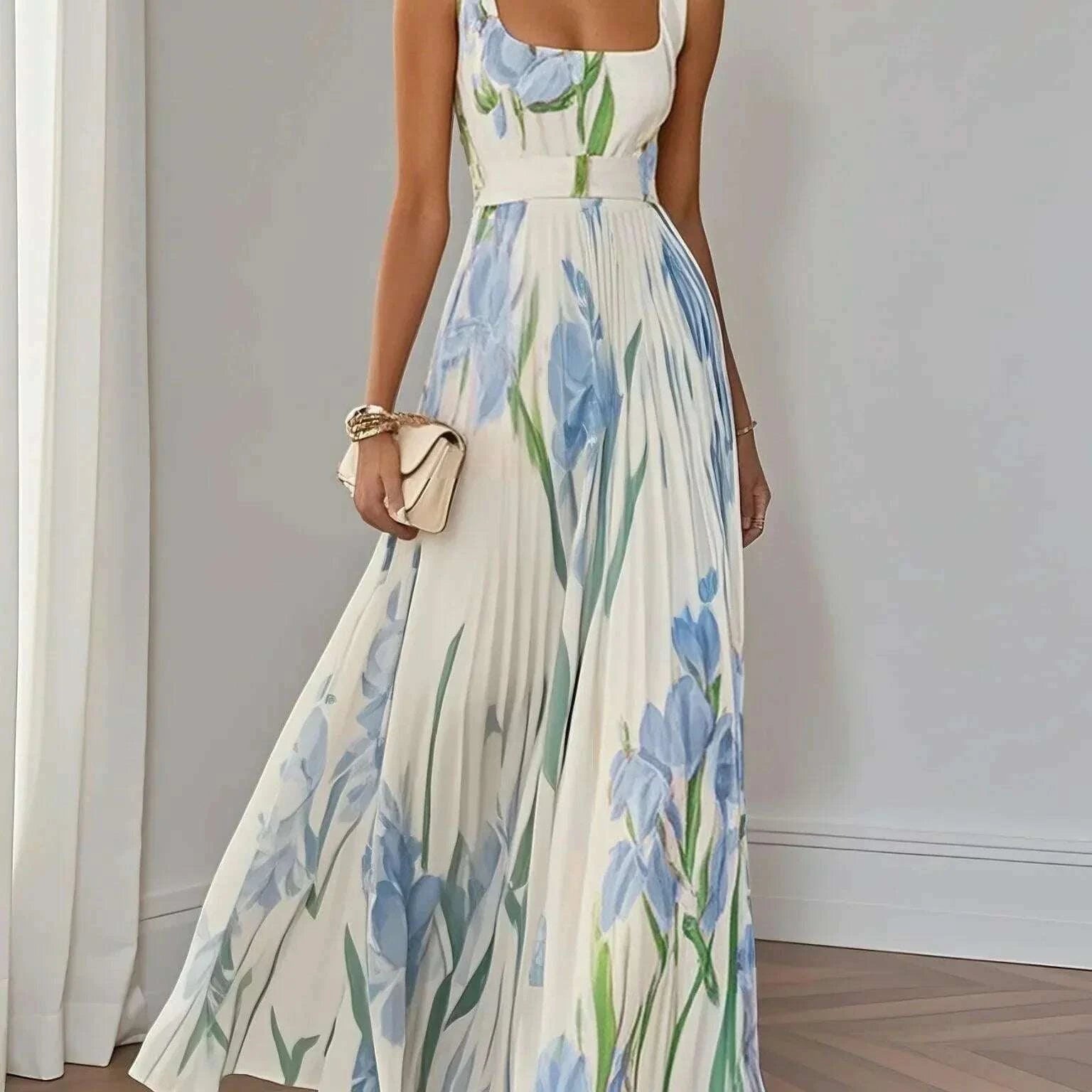 Grace| Ladies Refined Elegance Maxi Dress Light Blue