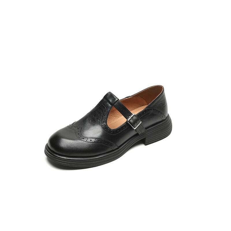 Althea Ladies Vintage Luxe Leather Shoes Black