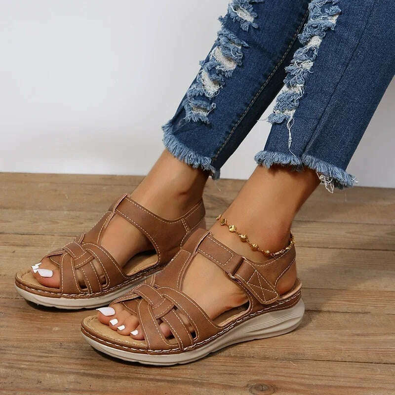 Womens Leather Orthopedic Sandals | Loraine Brown