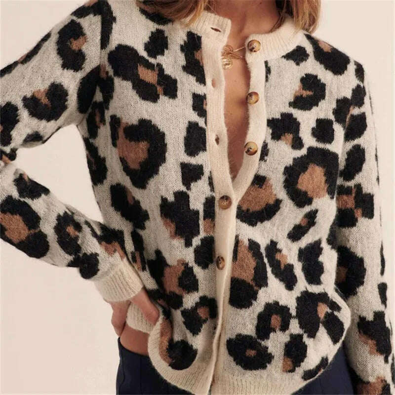 Womens Ferocia Leopard Sweater Ivory