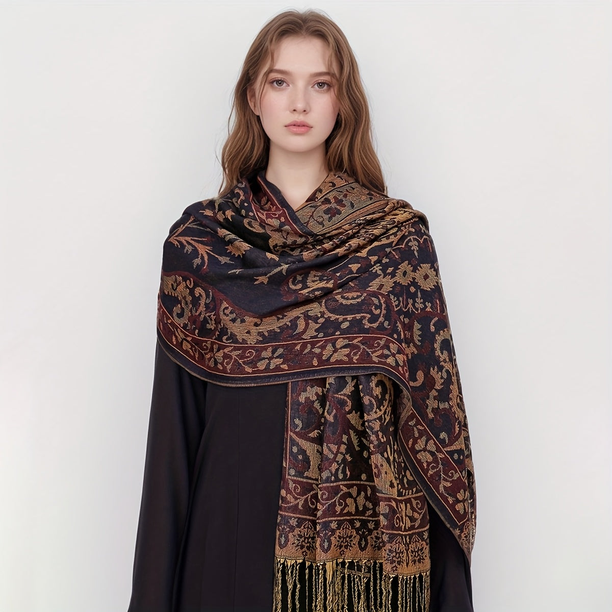 Reversible Paisley Pashmina Scarf – Elegant & All-Season - Lunavitae