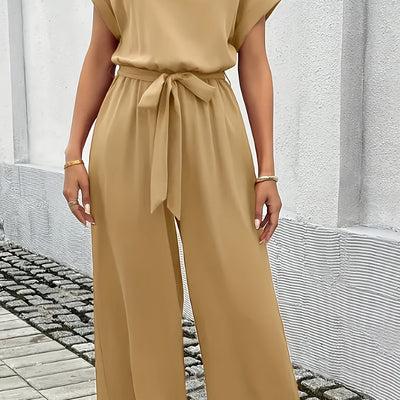 Summer Jumpsuit – Short Sleeve, Wide-Leg Fit - Lunavitae