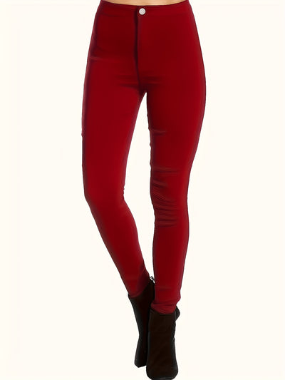 Women’s Stretch Skinny Jeans – Button Detail, Fall/Winter - Lunavitae