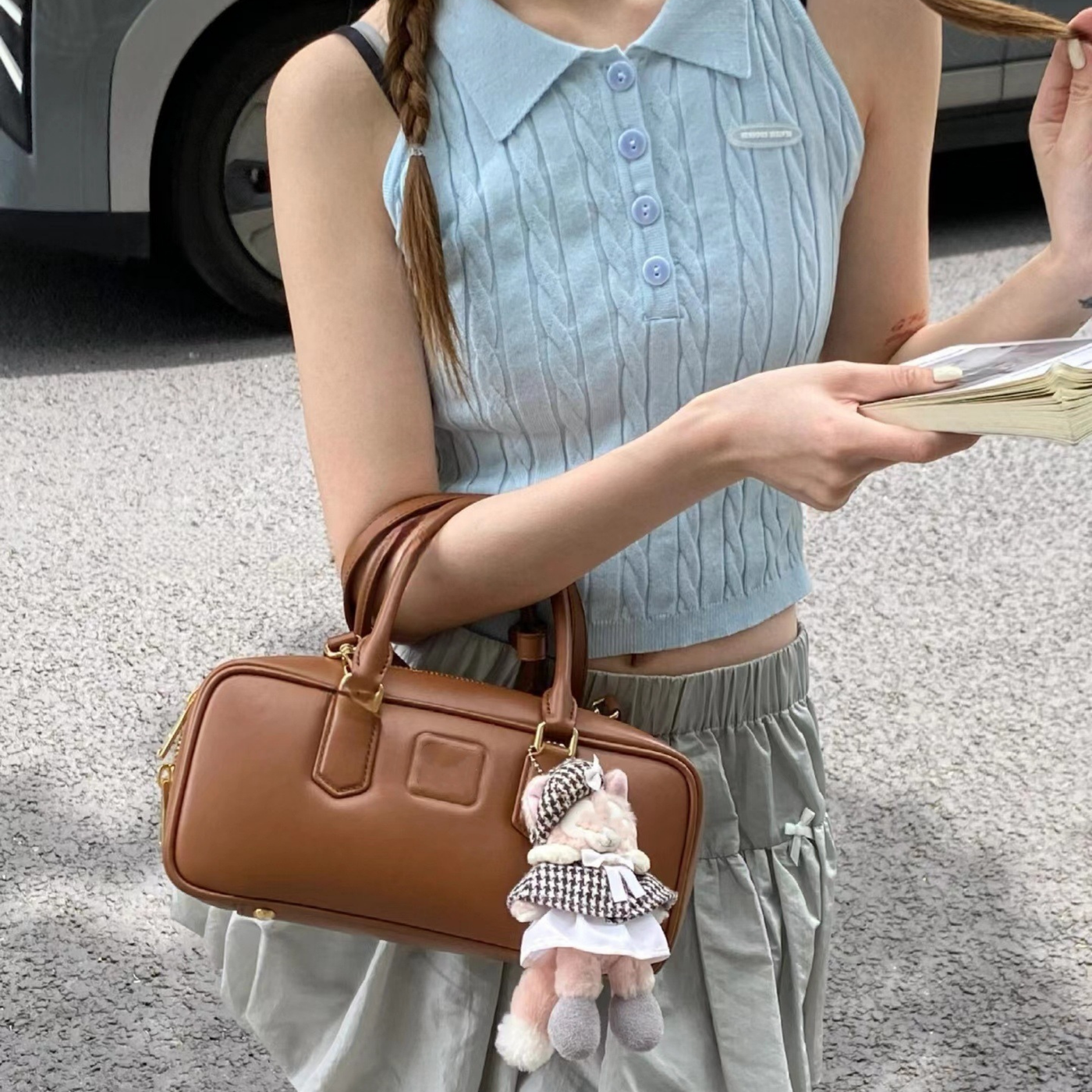 Soft Leather Top Handle Bag
