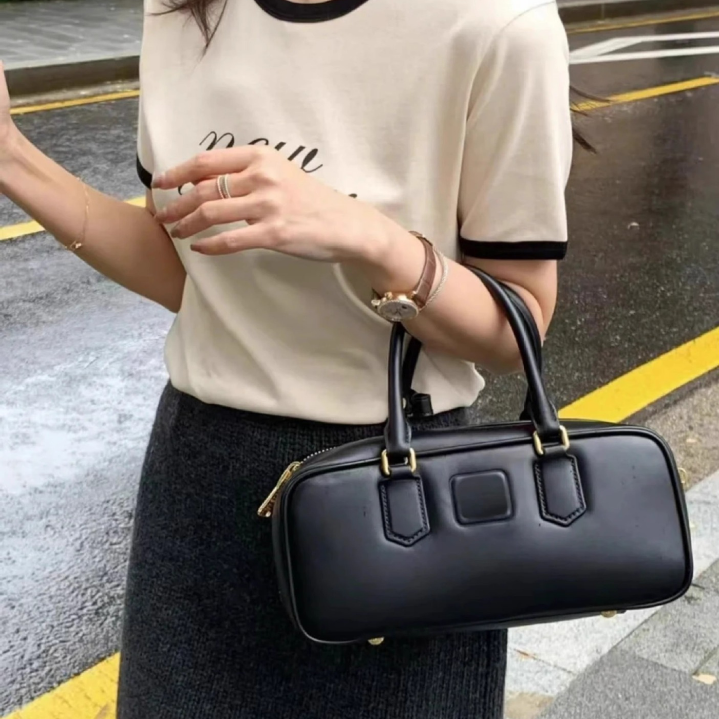 Soft Leather Top Handle Bag