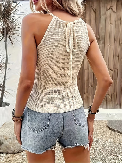 Back-Tie Tank Top – Semi-Sheer, Adjustable Straps - Lunavitae