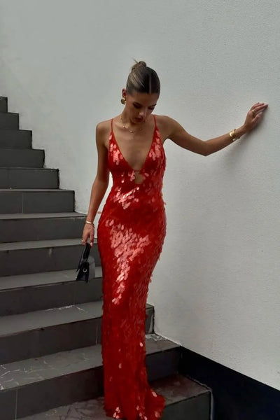 Kailani | Sequin Maxi Long Dress - Lunavitae