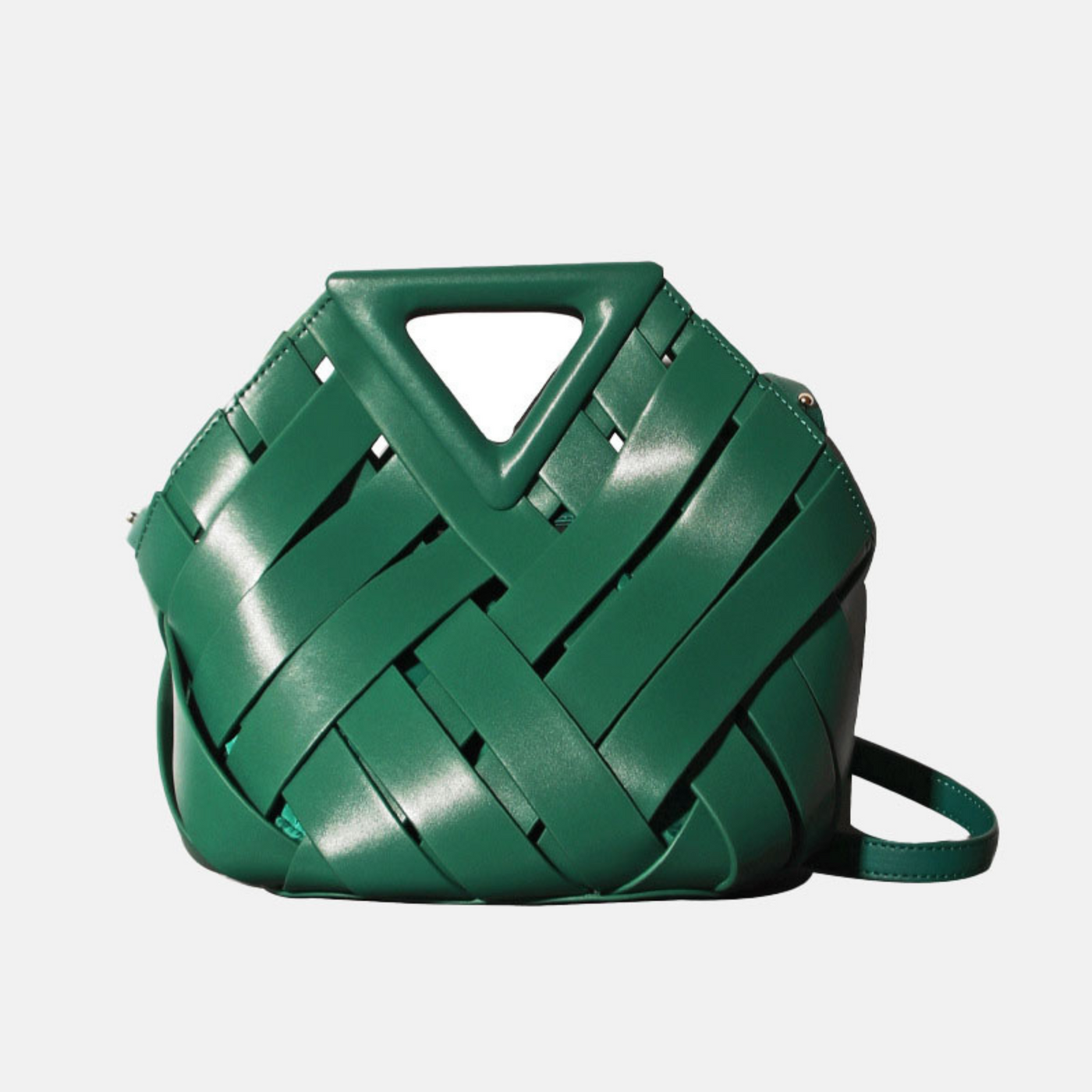 Woven-Style Leather Basket Bag