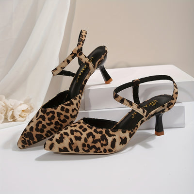 Leopard Velvet Heels – Pointed Toe, Kitten Heel - Lunavitae