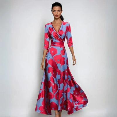 Lila | Stylish Floral Wrap Dress - Lunavitae