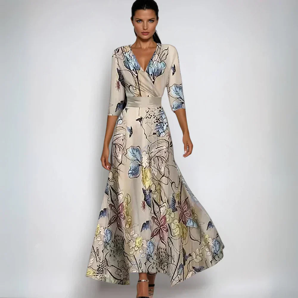 Lila | Stylish Floral Wrap Dress - Lunavitae