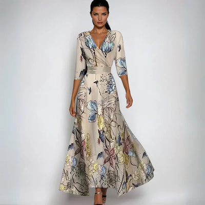 Lila | Stylish Floral Wrap Dress - Lunavitae