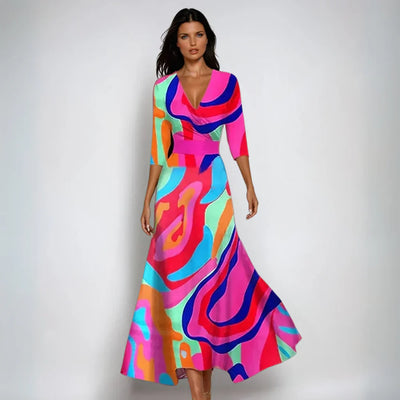 Lila | Stylish Floral Wrap Dress - Lunavitae