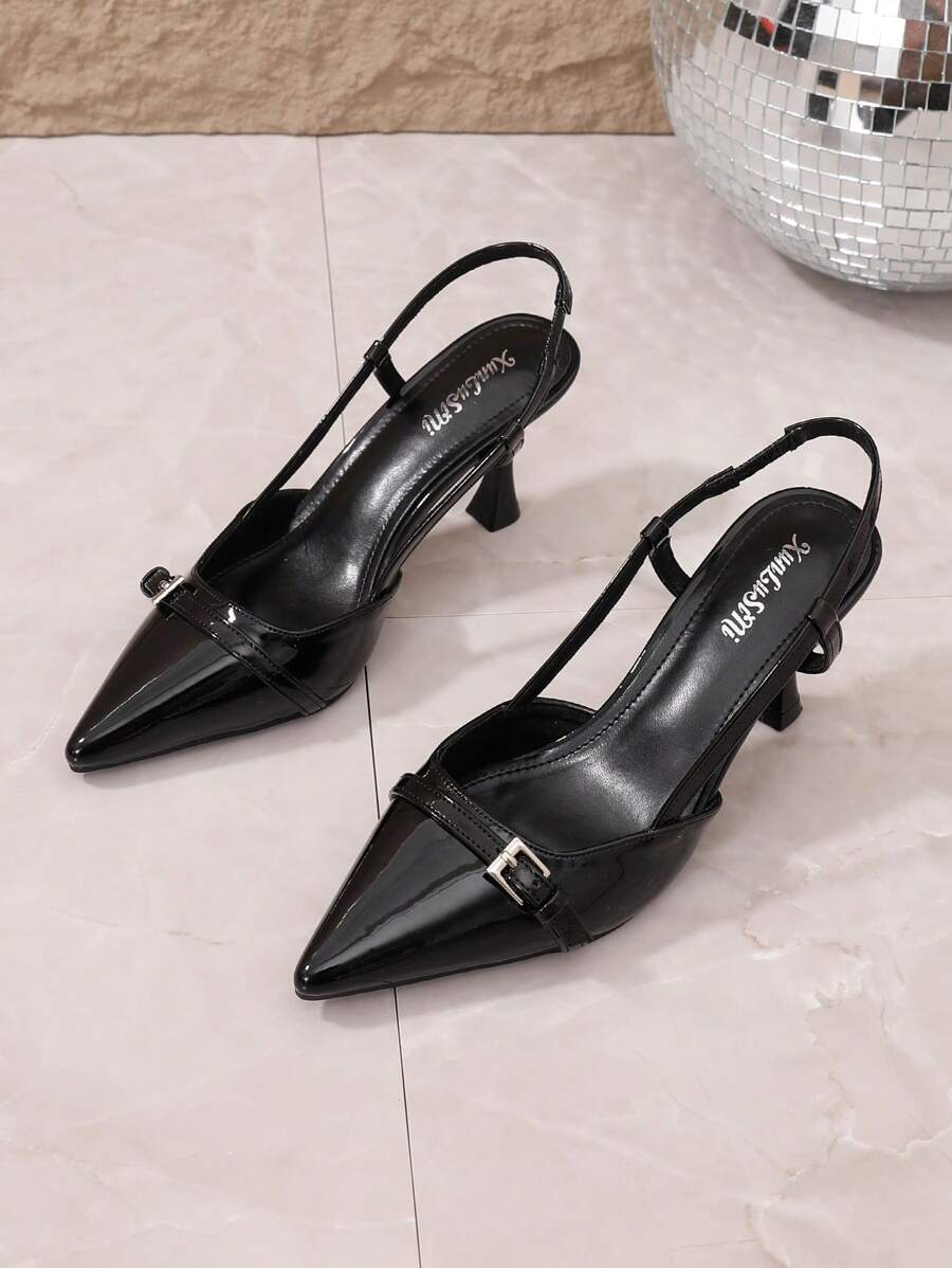 Pointed Toe Heels – Bow Detail, Kitten Wedge Sandals - Lunavitae