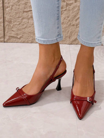 Pointed Toe Heels – Bow Detail, Kitten Wedge Sandals - Lunavitae