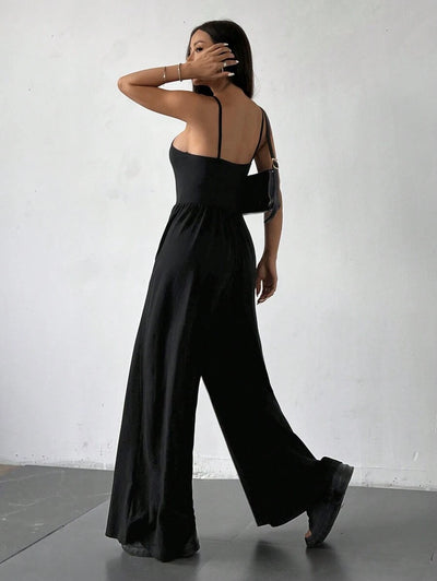 Spaghetti Strap Jumpsuit – Wide Leg, Sexy Fit - Lunavitae