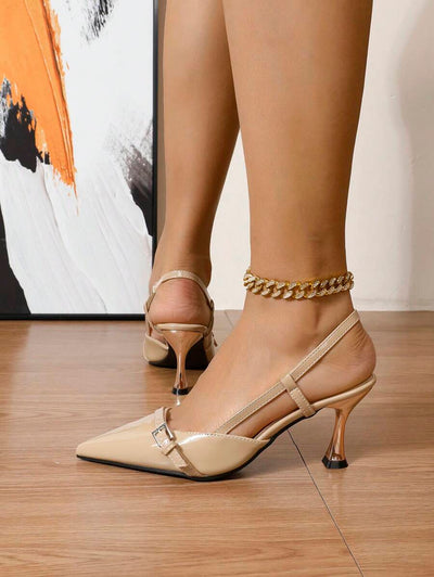 Pointed Toe Heels – Bow Detail, Kitten Wedge Sandals - Lunavitae