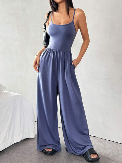 Spaghetti Strap Jumpsuit – Wide Leg, Sexy Fit - Lunavitae