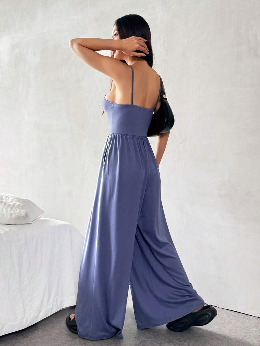Spaghetti Strap Jumpsuit – Wide Leg, Sexy Fit - Lunavitae
