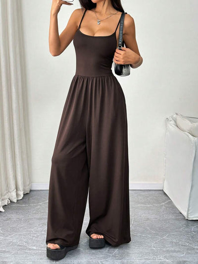 Spaghetti Strap Jumpsuit – Wide Leg, Sexy Fit - Lunavitae