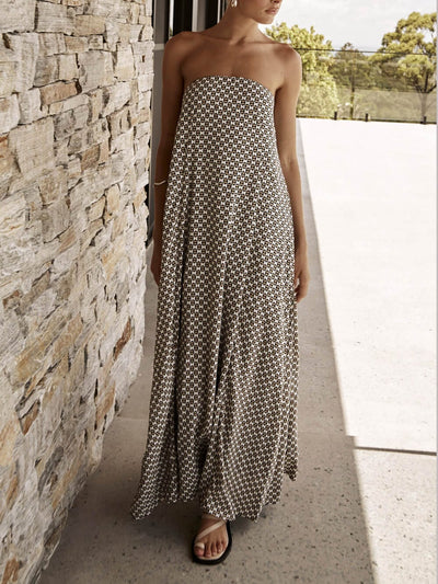 Bohemian Diamond Print Maxi Dress - Lunavitae