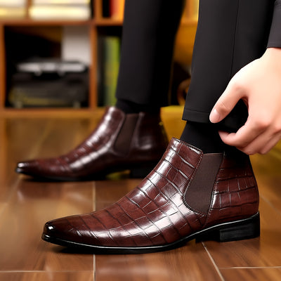 Men’s Square-Toe Chelsea Boots – Anti-Skid Office Style - Lunavitae
