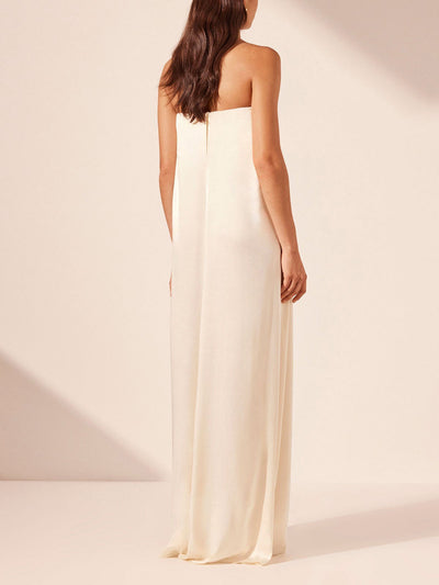 Elegant Satin Evening Gown Maxi Dress - Lunavitae