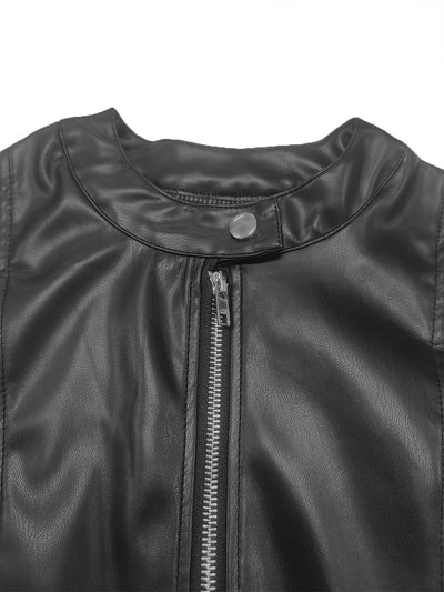 Elegant Black PU Jacket – Chic Fall/Winter Style - Lunavitae