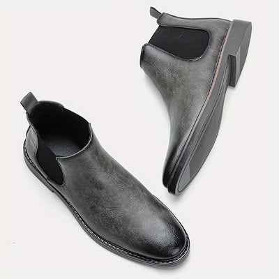 Retro Ankle Boots – Two-Tone, Elastic Band, TPR Sole - Lunavitae